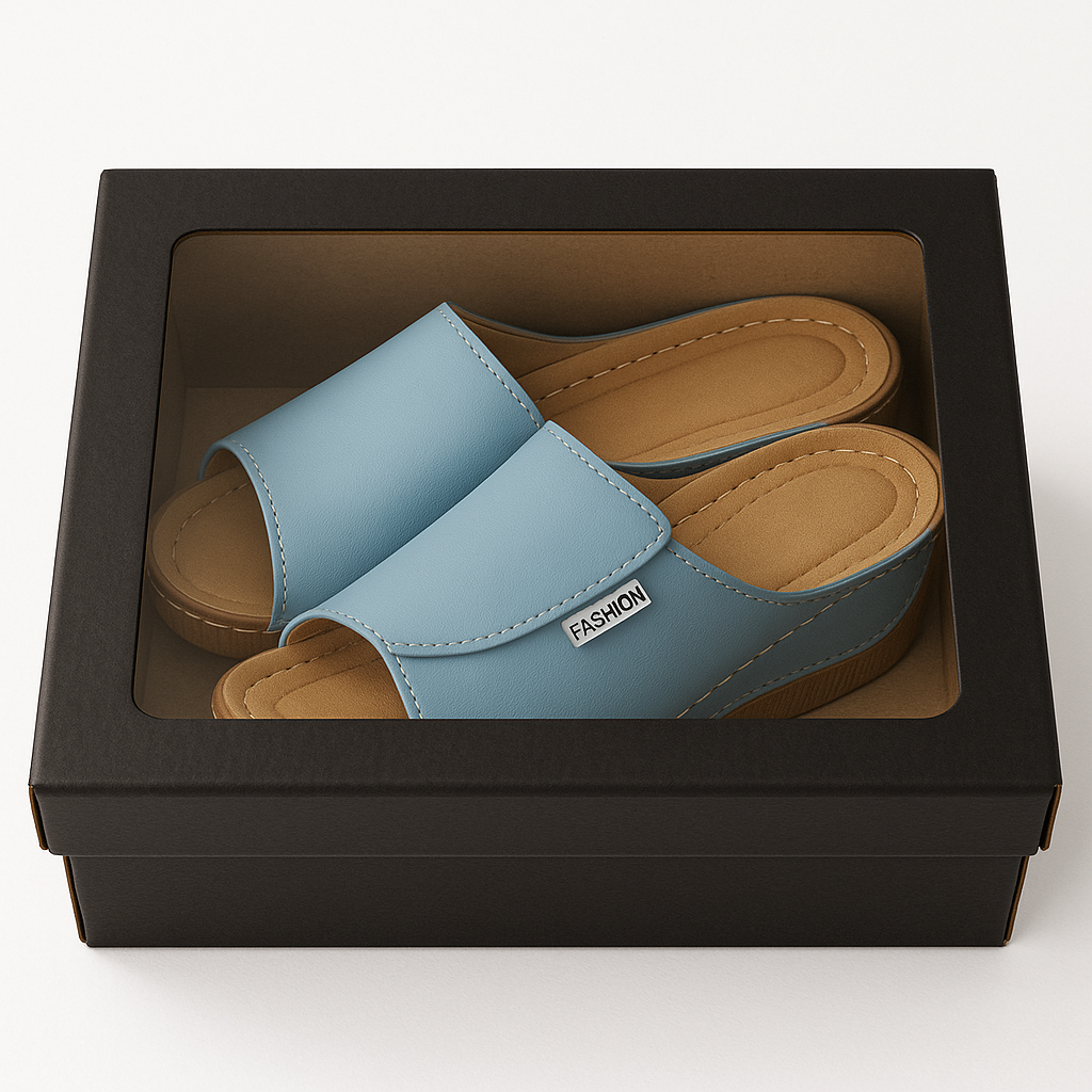 Sandalias Pasos nórdicos ergonómicas en color verde celeste