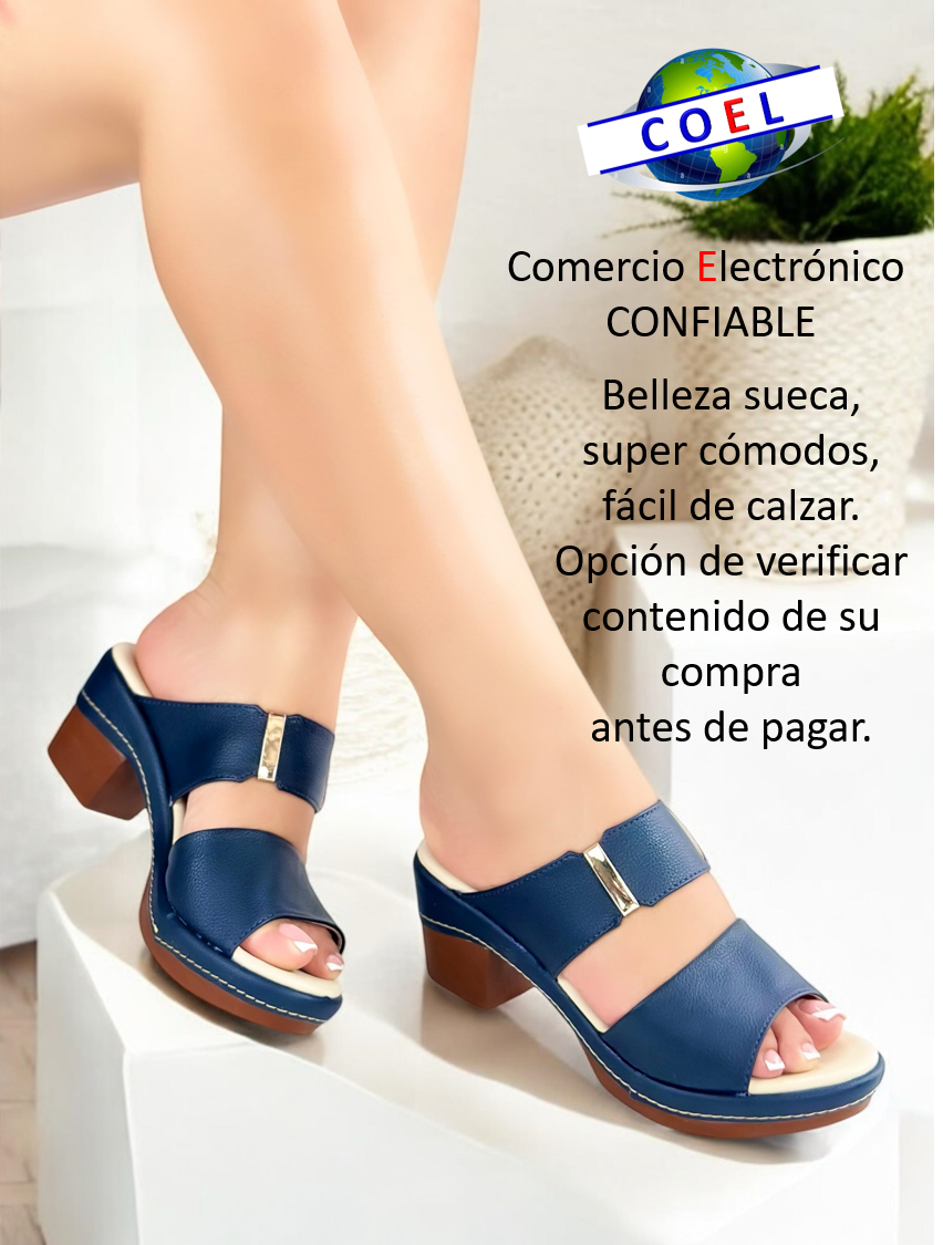 Zuecos otomanos ergonómicos en color azul