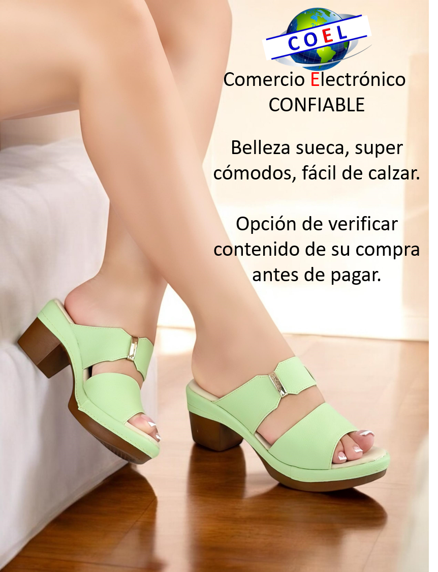 Zuecos otomanos ergonómicos en color verde manzana